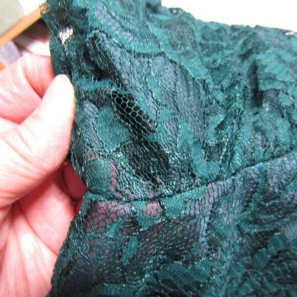 VTG Forest Green S LACE Milkmaid WHIMSIGOTH  Fairy Maxi Prom Homecoming dress - Picture 11 of 13